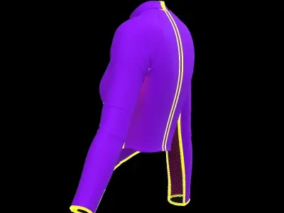 Female neon crop longsleeve 3D model