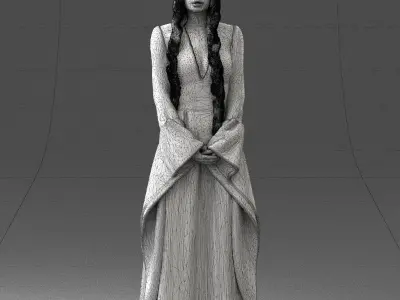 000306 Fantasy Lady in Burgundy Dress 1105 3dp 3D print model