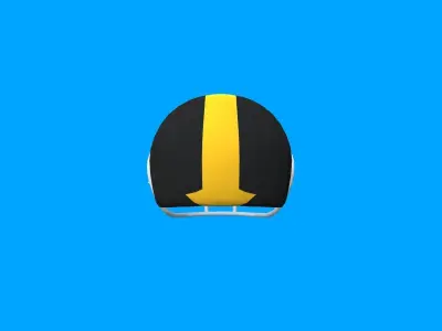 Low poly American Football Helmet 3D model - Cartoon Helmet Low-poly 3D model