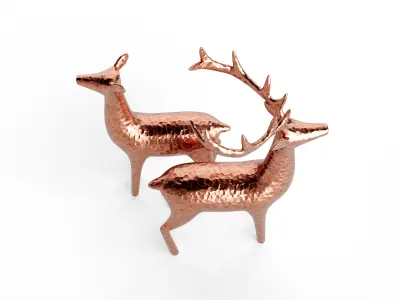 Copper Reindeer Decoration 3D model