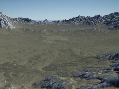 Provence mountains terrain Unreal Engine 10km Low-poly 3D model