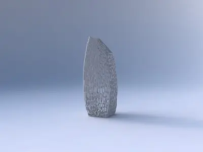 Vase bent rectangle with dense organic lattice 2 3D print model
