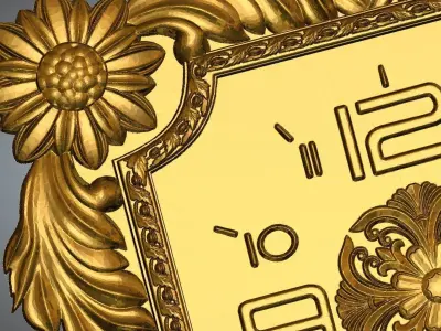 Watch gold clock 3D print model