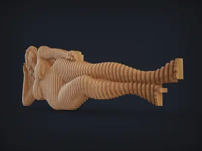 Female Figure Parametric Wall Art 3D print model