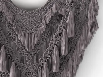 Macrame Wandkleed Kaliska 3D model