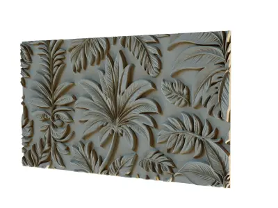 mural decor set wall panel 08 3D model