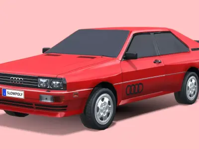 Audi Quattro 1980 Low-poly 3D model