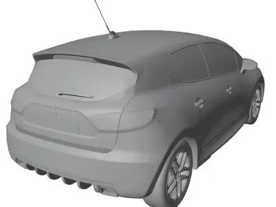 Orange hot hatch unbranded  3D model