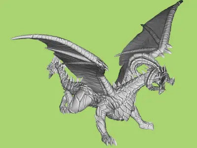 Dragon gold toy on dashboard of car 3D print model