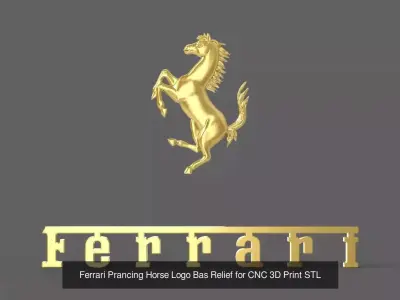 Ferrari Prancing Horse Logo Bas Relief Set for CNC 3D Print STL 3D Model Pack