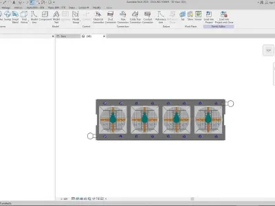 MEP-02-Cooling Tower 4 Cell- Revit Family - 3D model 3D model 3D model