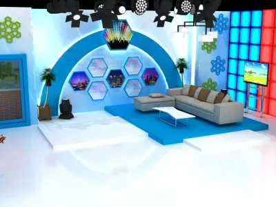 Tv News Program Virtual Studio 002 3D model