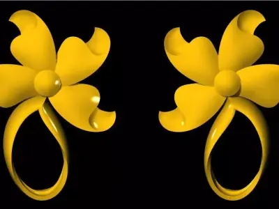 Flower Earrings 3dm file Free 3D print model