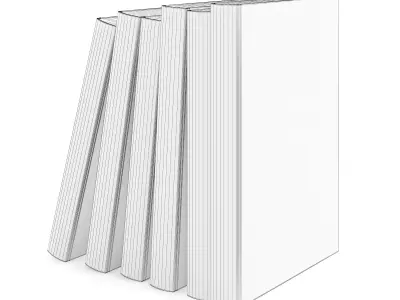 Books Set four in row 3D model