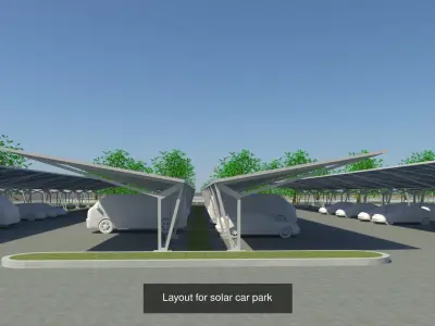 Solar carport set 01 3D Model Pack