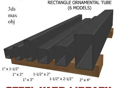 095in Wall Rectangle Ornamental Tube 3D model
