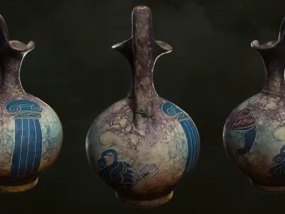 Antique Greek Vase - Game Ready 3D Model Low-poly 3D model