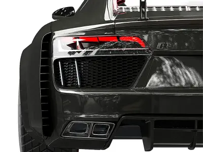 AUDI R8 Low-poly 3D model by GANIBOEV-KHASANBEK from CGTrader (Low-poly)