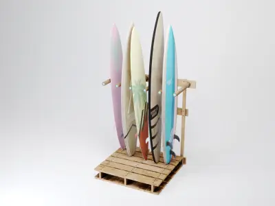 Surfboard Rack 3D model