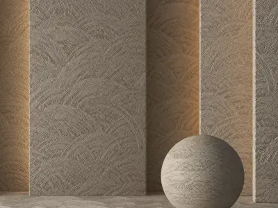 Stucco Brush Straight Plaster 8K -Seamless-Tileable -DrCG No 106 3D model