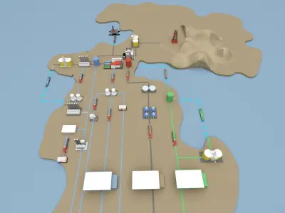 Oil map 3D model