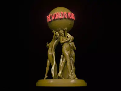 The World is Yours Statue 3D model