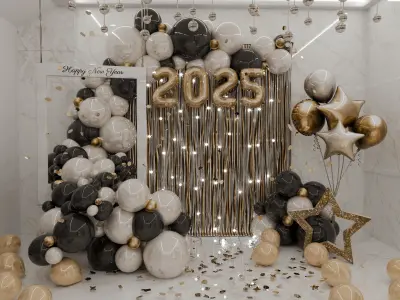 Happy New Year 2025 Blender Scene 3D model