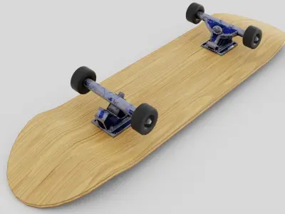 Skateboard wooden with wheels 3D model