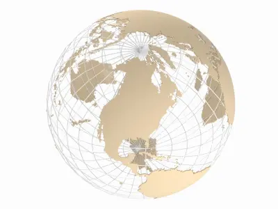 Globe News Skeleton Khaki Color 3D model