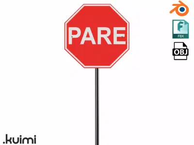Road Sign - Pare Free low-poly 3D model