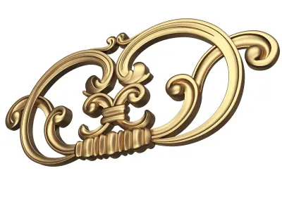 Carved Plaster Molding Decoration 033 Low-poly 3D model