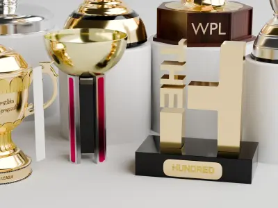 T20 Cricket league trophies pack Low-poly 3D model