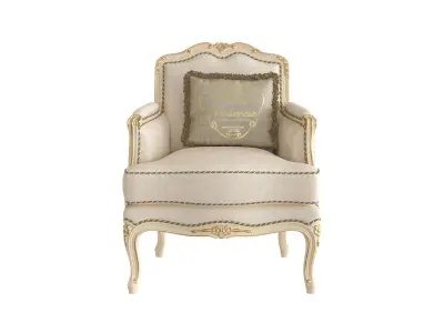 Cream royal armchair by Modenese 3D model