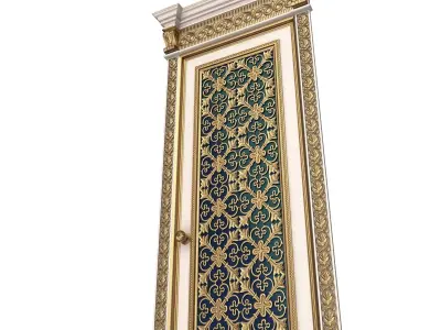 Carved Door Classic 01202 White Low-poly 3D model