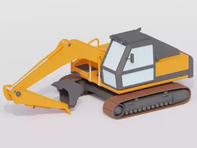 Low Poly Excavator Low-poly 3D model