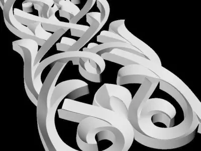 Central decor ornament for furniture 3D model 282