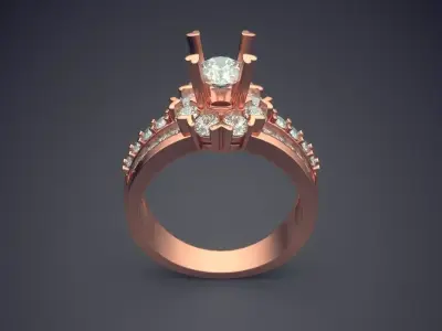 Very Luxury Engagement Ring CAD 3563 3D print model