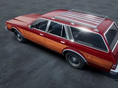 80s Station Wagon unity asset Low-poly 3D model