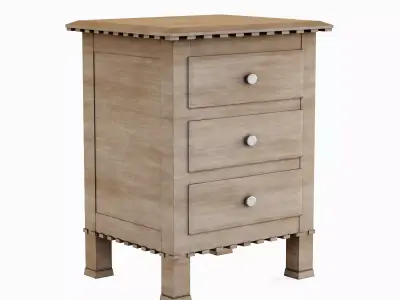 Old Wooden Dresser 03 Low-poly 3D model