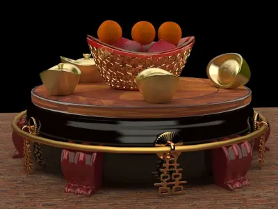 Chinese gold Ingot   3D model