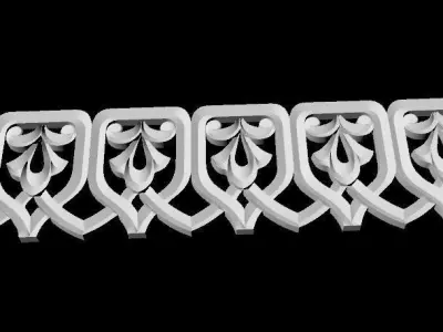 Central decor ornament for furniture 3D model 49