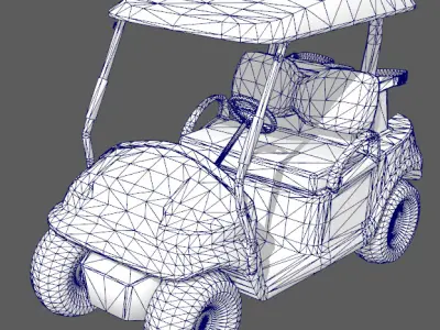 Shuttle Ferry bus sightseeing bus Low-poly 3D model