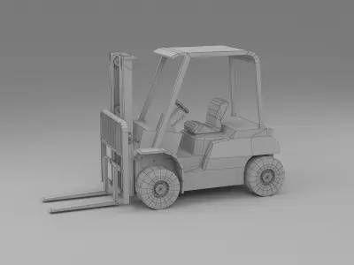 forklift low poly truck Low-poly 3D model