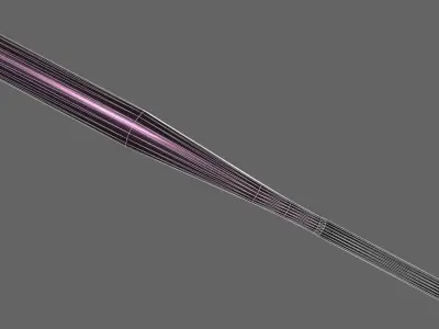PBR Baseball Bat Magenta Low-poly 3D model
