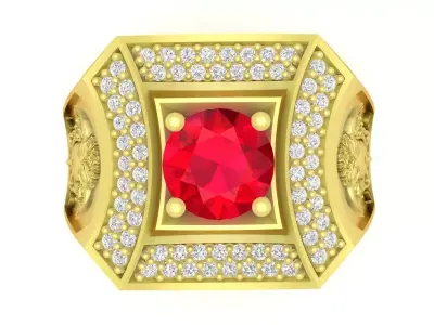 Luxury Medusa Diamond Ring for Men 445 3D print model