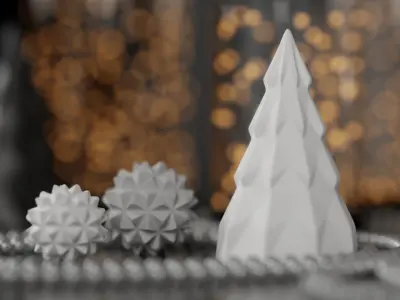 Christmas Decoration Set 3D model shop
