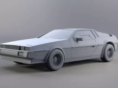 DeLorean DMC-12 Low-poly 3D model