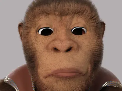 Cartoon Monkey Rigged 3D model