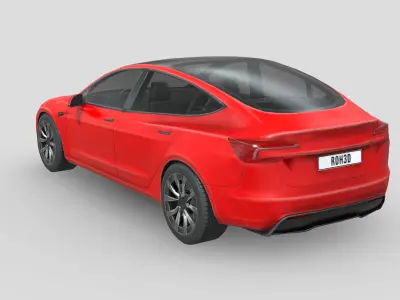 Tesla Model 3 2024 Low-poly 3D model