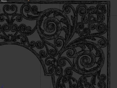 Classic Carved Bed 3D model 02 3D model